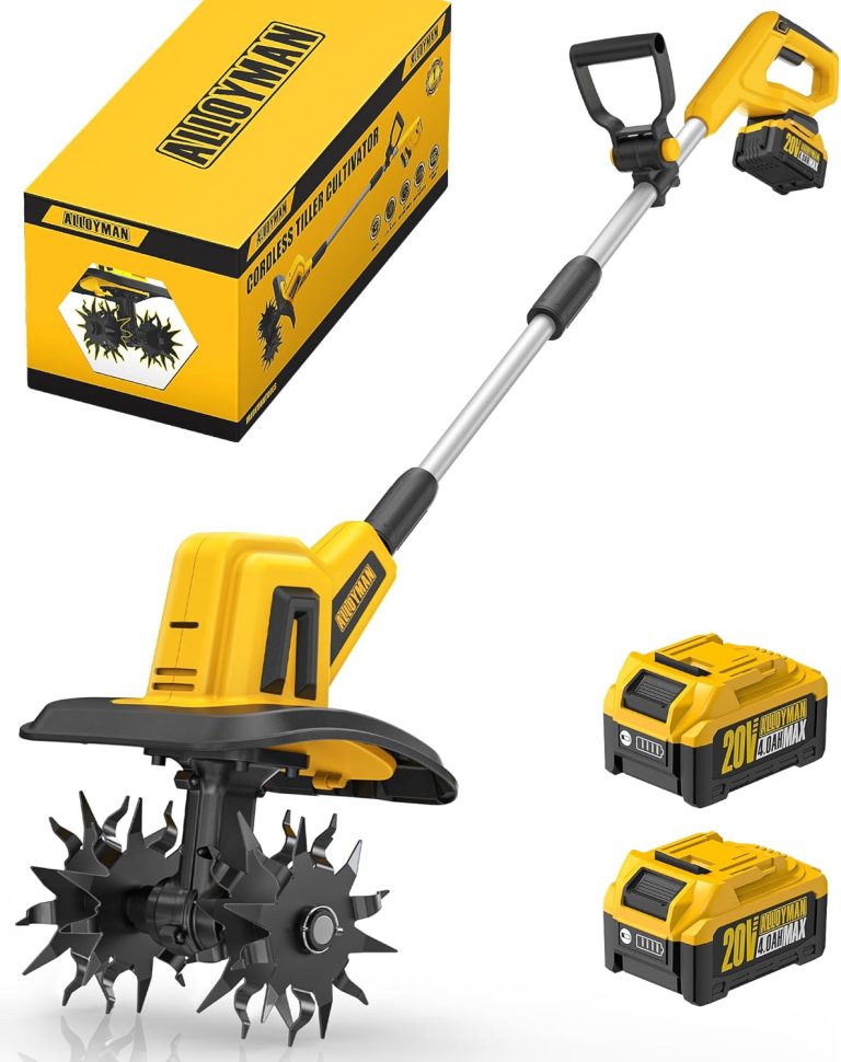 Alloyman Motobineuse sans Fil 20V Max, 360 TR/Min, avec 2 x 4,0 Ah Batteries et Chargeur