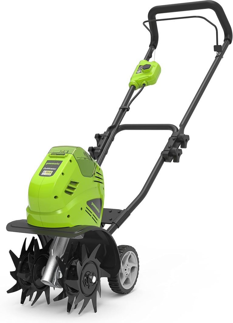 Greenworks Motobineuse sans fil, Vert, 40V - G40TL Motobineuse Électrique Sans Fil, Motoculteur à Dents Avant, Largeur de Travail 25 cm, Profondeur de 13 cm