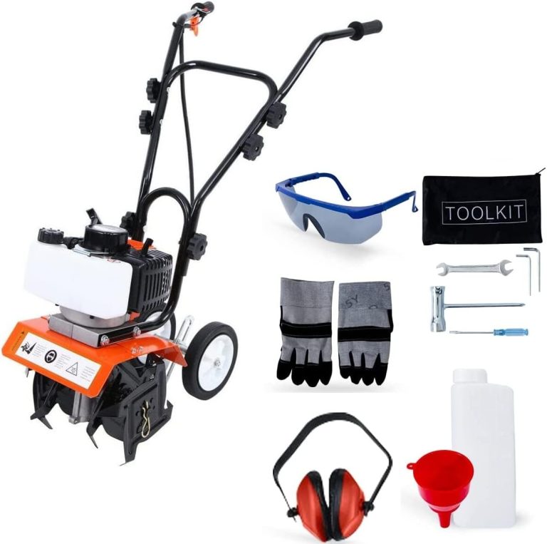 Dealourus - Motoculteur avec moteur à essence 52 cm³ - 3 CV - 2 temps - Léger, compact et puissant - Poignées sûres - Conçu pour être durable et robuste