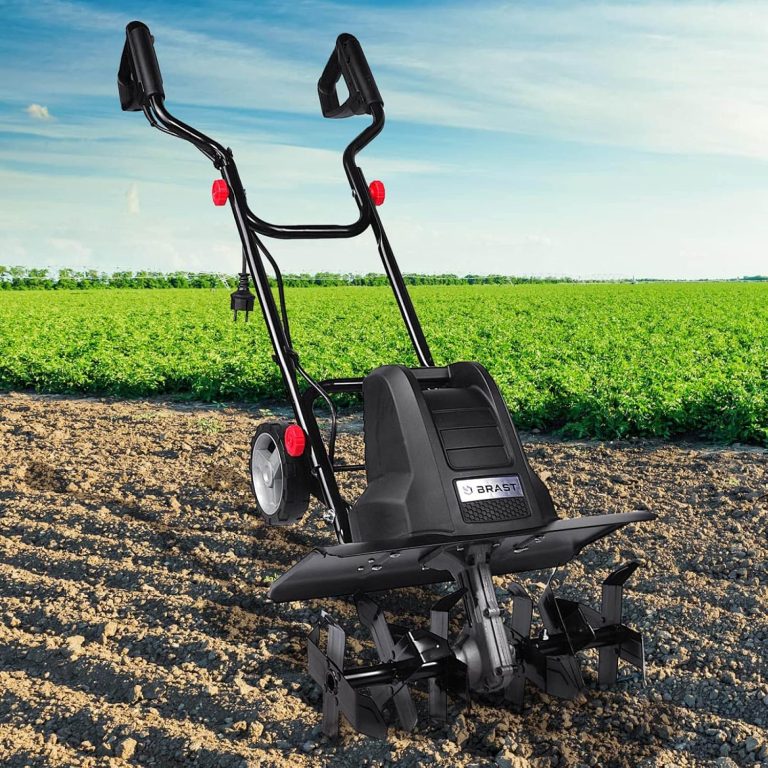 BRAST motobineuse électrique - puissante: 1200 Watt 40cm largeur, 22 cm profondeur de travail - 6 fraises -3 MOD diff. puiss.- sécure - ergonomique - 400 trs/min - motoculteur électrique, filaire
