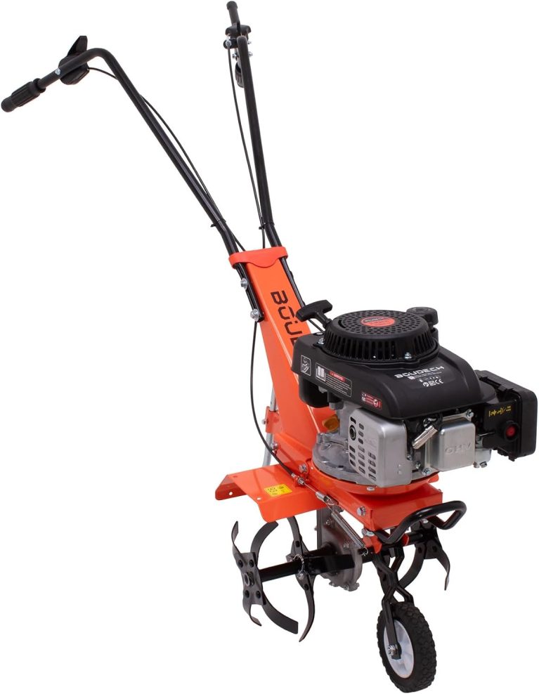 Boudech Tukang 140 - Motobineuse pour Jardin à Essence 4 Temps 2,5 HP | Moteur 140 cm3 | 4 Fraises Ø30 cm 16 Lames | Largeur 40 cm | Profondeur 30 cm