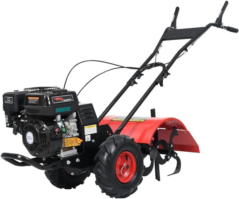 vidaXL Cultivateur à Essence Motoculteur | 6,5 CV 196 cm3 | Largeur 50 cm | Profondeur Réglable 175-350 mm | 12 Lames Métal